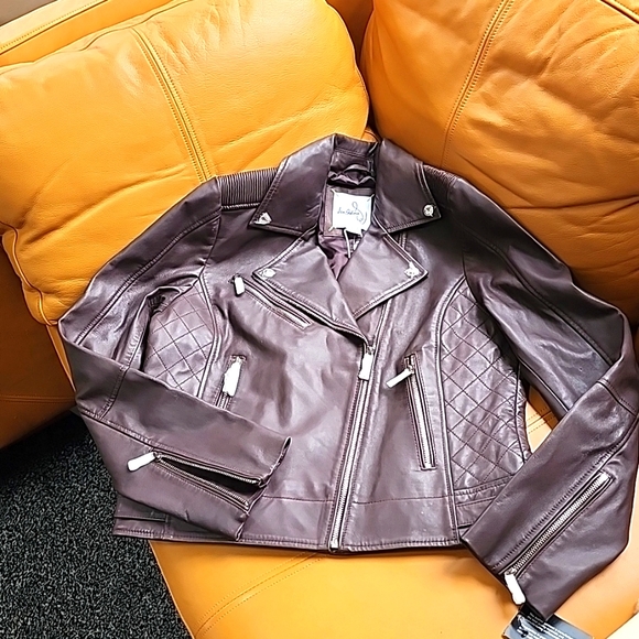 Leather biker jacket - Picture 2 of 15